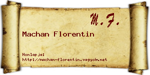 Machan Florentin névjegykártya